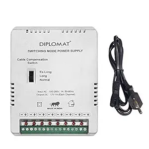 Elove 5 Amp (12VDC) 8 Channel Power Supply [High Efficiency & Low Power Consumption] [3 Power Modes for Clarity] SMPS for CCTV Security Bullet & Dome Camera