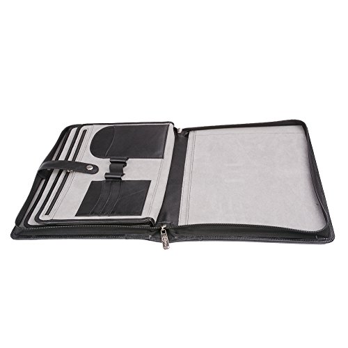 iCarryAlls Leder Laptop-Tasche Padfolio mit Organizer Taschen für Microsoft Surface Book 13,5 Zoll,Schwarz - 2