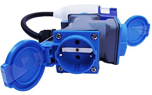 CEE Adapter auf Schuko 3-fach Kupplung H07RN-F 3G 1,5 mm² ideal für Caravan, Wohnmobile und Boote – CE geprüft- - 4