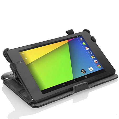 MoKo Google New Nexus 7 FHD 2nd Gen Hülle – Slim-Fit Schutzhülle Case Tasche Smart Cover mit Auto Sleep Wake up Modus und Standfunktion für Google Nexus 7 2 2013 Tablet, SCHWARZ - 7