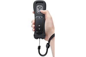 SATKIT Telecomando Wii Remote con Wii Motion Plus incorporato [Compatibile] Nero