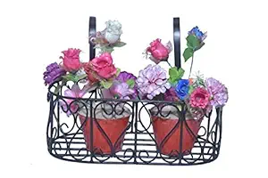 S.F.Decor Presents Flower Iron Wall Bracket Hanging Stand for Outdoor || Size-7 INCH ||