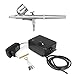 Produktbild Gocheer Profi Einzelaktion Airbrush Pistole Set,Leiser Mini Airbrush Kompressor Set mit Airbrush Reinigung Set für Kunst Tätowierung Nail Art Makeup,Handwerk Kuchen Sprühen Modellbau Werkzeug