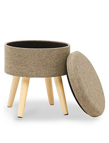 Suhu Pouf Hocker Stuhl Fusshocker Gepolstert Fußbank Rund Schemel Ottomane Polsterhocker Beinablage Sitzhocker aus Leinen und Massivholz mit Stauraum Für Küche und Wohnzimmer Braun Suhu Pouf Hocker Stuhl Fusshocker Gepolstert Fußbank Rund Schemel Ottomane Polsterhocker Beinablage Sitzhocker aus Leinen und Massivholz mit Stauraum Für Küche und Wohnzimmer Braun