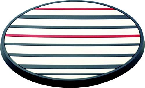 MB Coastal Designs Cannes Nautical Drink Coasters, Navy Blue/White, Set of 6