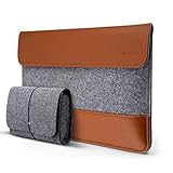 【Praktisches Design für starke Magnetschalter】Diese Computertasche aus PU-Leder und Filz verfügt über eine praktische Magnetschnalle. Verwenden Sie eine doppelt starke Magnetschnalle, um Ihren Laptop sicher zu halten.Anwendung des Prinzips des Magnetverschlusses, Sie können damit ganz einfach Ihr MacBook Air / Pro oder einen anderen Laptop entfernen.