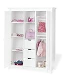 Pinolino 101617BG – Nina Kinderzimmer breit, groß, 3-teilig mit Kinderbett, breiter Kommode und großem Kleiderschrank (ohne Textilien) - 5