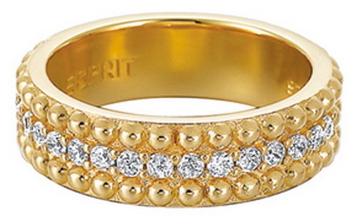 Esprit Damen-Ring 925 Sterling Silber rhodiniert Kristall Zirkonia Pellet gold wei Esprit Damen-Ring 925 Sterling Silber rhodiniert Kristall Zirkonia Pellet gold wei
