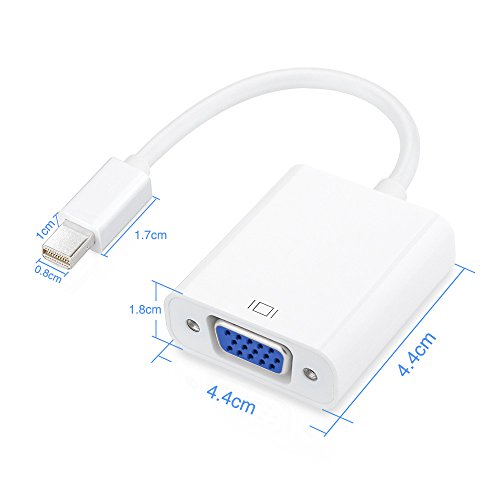 Mini DP auf VGA,Yica Mini DisplayPort auf VGA Adapter Kabel Konverter 1080p unterstützt für Apple MacBook, MacBook Air, MacBook Pro, iMac, Mac mini, Microsoft Surface Pro/ Pro 2/ Pro 3, Lenovol Thinkpad usw - 5