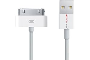 TECHGEAR kabel USB kompatybilny z Apple iPod Nano, iPod Touch, iPod Classic, iPod Video i iPhone 3G 3G 4 4s & iPad 1 2 3 i inne ze złączami 30-pinowymi - przewód USB do ładowania i synchronizacji kabla