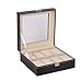 Produktbild SIMPLE-H 8-Slot Watch Display Storage Box Faux Leder Soft Flocking Metal Clasp Closure Showcase Organisator mit See-Through-Glas