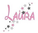 zusätzlich Set 30 Sterne gemischt in den Farben rosa, dunkelgrau & grau - zur freien Anordnung