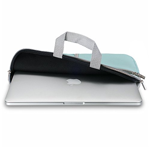 Evershop® Reißverschluss Aktenkoffer Handtaschen Hülsen Beutel Abdeckungs Fall für Macbook Air,Pro & Universal Laptop (13 Zoll,Blaugrau) - 4