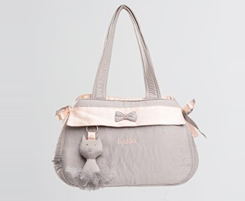 Dance Connexxion Ballet Bag for Kids - Lighting grey / Salmon, Height: 19 cm, Width: 30 cm, Satin