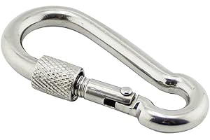 ANSIEDIO M5-M12 Mosquetón de Seguridad con Cierre a Rosca, para Acampar, Caminar, al Aire Libre y Gimnasio