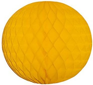 Gold Flame Resistant Honeycomb Paper Ball Hanging Decoration - 60cm