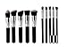 Professional Wooden Makeup Brush Set - 10 PCS Handle Cosmetic Kabuki Makeup Foundation Blending Brush Set Kit for Eyebrow Face Liquid Powder Cream (Black+Silver)