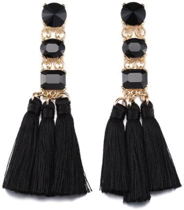 Sattaj lack Geometric Glass And Tassels Earrings For Girls Fashion Bohemia Earrings For Woman Beach Jewelry Gift