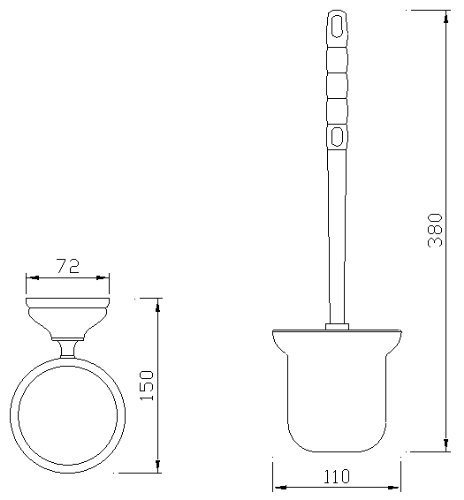 VELMA – 278394 – Elegante Toilettenbürsten-Garnitur in einem absolut exclusiven Design – Aus unserer Serie Bianco Gold – Das Material besteht aus Messing, einer Zinklegierung, hochwertiger Keramik und Gold – 100 % rostfrei – Premium Qualität - 2