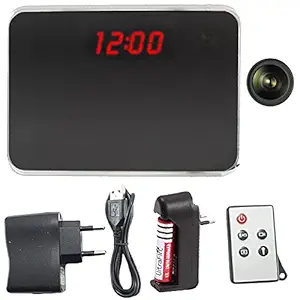 m mhb Wired Full HD Audio/Video Recording Table Clock Home Security Spy Camera with No Light Flashes with Remote Operating, 32 GB Memory Supportable