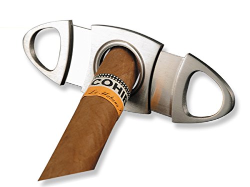 Perfectsmoke Edelstahl Zigarren-Schneider Silber Cutter mit Doppelklinge zum Abschneiden des Zigarrenendes - 2