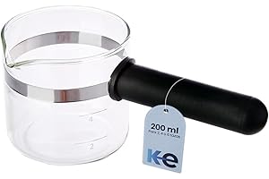 Anakel Home Repuesto de Jarra Cafetera Universal con Mango Largo de Plástico de 8,5cm de Alto y 8,6cm de Diámetro Jarra Café para 4-6 tazas Cristal y Plástico Negro