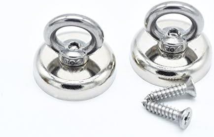 Extreme Power Neodymium Clamping Magnets with Mounting Screws - 80 lb+ Holding Force - 1.26" Diameter - 2 Industrial Strength Rare Earth Magnets - Magenesis®