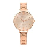 Damen Uhren, HUIHUI Sport Wasserdicht Casual Analoge Quarz Uhr aus Edelstahl - Militär Vintage Armbanduhr für Damen und Herren mit Edelstahlband (One Size, Rose Gold)