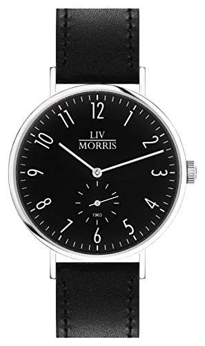 LIV MORRIS Bauhaus Automatikuhr 1963 TRITON - Armbanduhr im Bauhausstil Saphirglas  41mm Herrenuhr schwarz LIV MORRIS Bauhaus Automatikuhr 1963 TRITON - Armbanduhr im Bauhausstil Saphirglas  41mm Herrenuhr schwarz