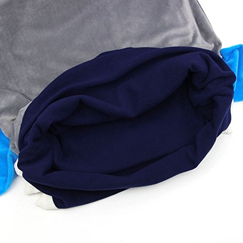 Hai Decke Kinder 140x56cm Flanell Tagesdecke Grau - 5