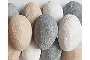 FirebrandDirect 20 Mixed Gas Fire Pebbles. White, Grey and Beige. Suitable for Gas/LPG/Living Flame Fires