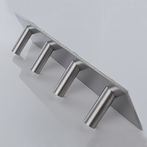 KES Selbstklebende Schlüssel Haken Hakenleiste/Schiene, SUS304 Edelstahl Gebürstet 4-Haken, A7063H4 - 5