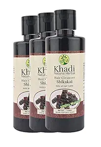 Khadi herbal Shikakai Shampoo, 210Ml (Pack Of 3)