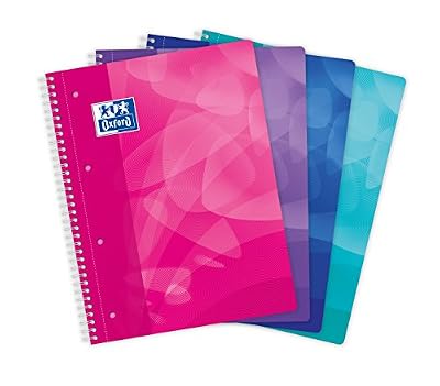 Oxford Polypro Cahier à Spirales A4+ 160p Perforées Seyès Coloris Aléatoires