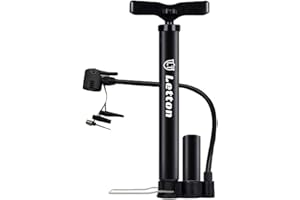 Letton Portable Bike Floor Pump with High Pressure for All Bikes,11 bar/160 PSI with Presta & Schrader Valves,Pressure Increase Mini Bike Air Pump with Multifunction Ball Needle