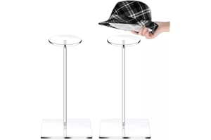 XSEXO 2 Set de supports acryliques clairs pour chapeaux et perruques présentoirs Supports pour chapeaux Présentoir socle socle haltère Présentoir Riser perruque Présentoir support pour chapeau horloge（Suppo