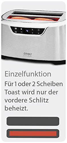 CASO NOVEA T4 Design Toaster für 4 Scheiben, mit Motorlift, 9 Bräunungsstufen, inkl. Brötchenaufsatz - 7