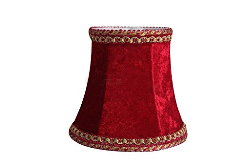 Splink 2 Pcs Lampenschirm E12/E14 Organza Stoff Stehlampe Tischlampenschirm mit Gold Trim Vintage Barockstil Stil 80*120*110mm - 7