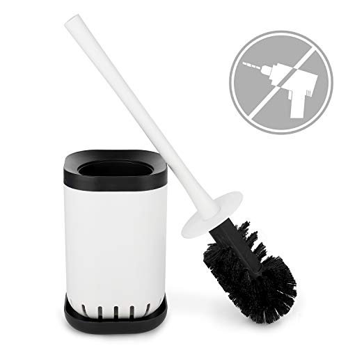 Jim's Stores Escobilla de Baño, Escobillero de Plástico de Pie o Montado en la Pared para Limpizar el Baño