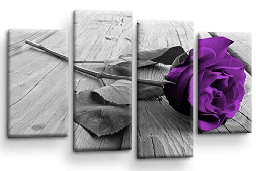 Purple Rose Floral Wall Art Flower Split Buy Online In El Salvador At Desertcart