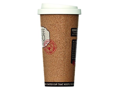 2er Set wiederverschließbarer Kork- und Kaffee- Becher to go; ideal für Unterwegs und Arbeiten. 500 ml, Antibakteriell, Rutschsicher, Kaffe und Teebecher. - 3