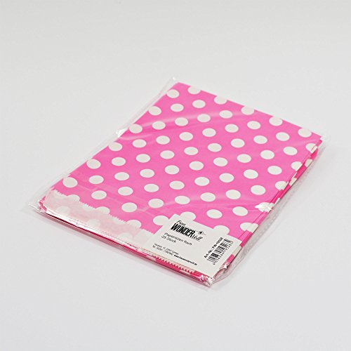25 Frau Wundervoll Papiertüten / Geschenktüten / Candy Paper Bags – pink mit weißen Punkten – - 5