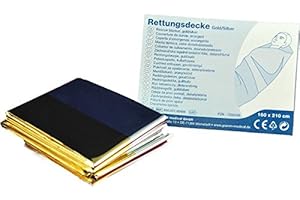 RETTUNGSDECKEN TIGA-MED Manta de rescate, color dorado/plateado, 210 x 160 cm, 1 unidad, lámina de rescate para primeros auxilios, emergencias
