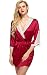 Bomshel Women Satin lace Maroon Nightwear gown RS.399.00