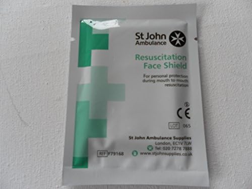 St John Ambulance ~ Face Shield ~ For Personal Protection during Mouth to Mouth Resuscitation ~ Quantity: Various Pack Sizes ~ Breathing Filter Pocket size ~ CPR Barrier Rescue Mask CPR Mouth to Mouth Resuscitation (5)