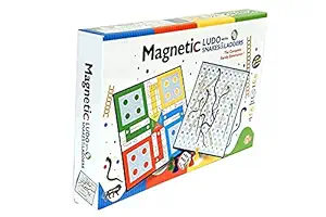 NGEL Magnetic Snakes and Ladders with Ludo Game for Kids, Travel Board Game, 2 in 1 Classic Board Game