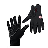 SKYSPER Unisex Guanti Invernali, Guanti d'Autunno-Inverno Impermeabile per Sport all'Aperto Alpinismo Ciclismo Escursioni Anti-Scivolo e Anti-Vento Nero