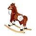 HOMCOM Children Child Kids Plush Rocking Horse with Sound Handle Grip Traditional Toy Fun Gift Brand New (Brown)