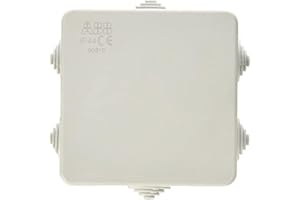 ABB IP44 Junction Box • Waterproof Electric Cable Connector Unit • Cable Glands Included • Shockproof Adaptable Electric Box • Indoor/Outdoor Box • 80 x 80 x 40mm