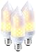 Produktbild Luminea LED Flammeneffekt: 3er-Set LED-Flammen-Lampen, realistisches Flackern, E27, 5W, 304lm, A+ (LED Flammeneffekt E27)